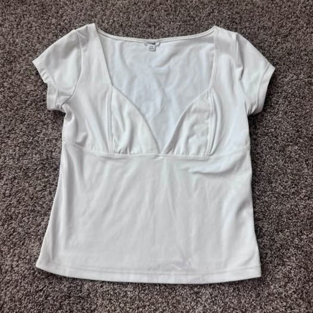 Garage White Short Sleeve Top